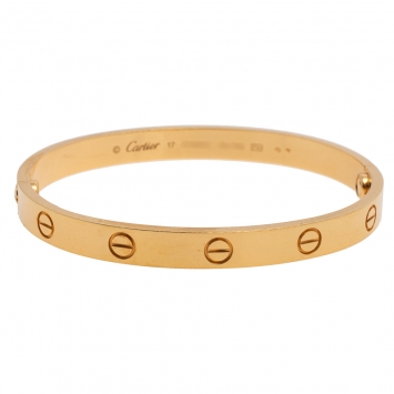 Pre Owned Cartier Love 18K Yellow Gold Bracelet 17