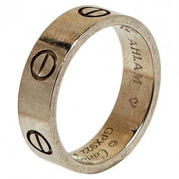 Pre Owned Cartier Love 18K White Gold Band Ring 54