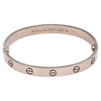 Pre Owned Cartier Love 18K White Gold Cuff Bracelet 16