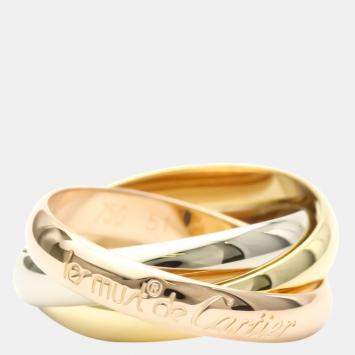 Pre Owned Cartier Les Must De Cartier Trinity 18K Yellow Rose and White Gold Ring EU 51