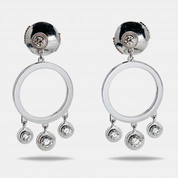 Pre Owned Cartier Diamants Légers Diamonds 18k White Gold Dangle Earrings