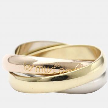Pre Owned Cartier Les Must De Trinity 18K Yellow Rose and White Gold Ring EU 51