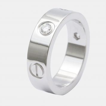 مملوكة مسبقًا Cartier Love 18K White Gold Diamond Ring EU 51