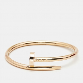 Pre Owned Cartier Juste Un Clou 18k Rose Gold Bracelet 15