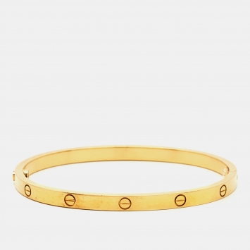مملوكة مسبقًا Cartier Love 18K Yellow Gold SM Narrow Bracelet 15