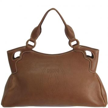 Pre Owned Cartier Brown Leather Marcello de Cartier Satchel Bag