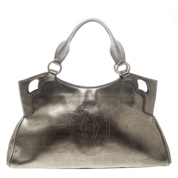 Pre Owned Cartier Gold Leather Marcello de Cartier Tote
