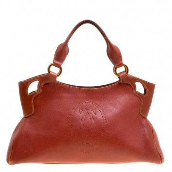 Pre Owned Cartier Red Leather Marcello de Cartier Tote