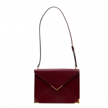Pre Owned Cartier Red Leather Envelope Shoulder Bag