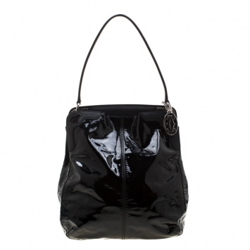 Pre Owned Cartier Black Patent Leather Marcello de Cartier Bag