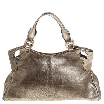 Pre Owned Cartier Gold Leather Small Marcello De Cartier Bag