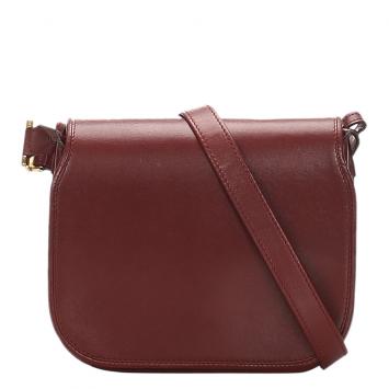 Pre Owned Cartier Red Leather Must de Cartier Crossbody Bag