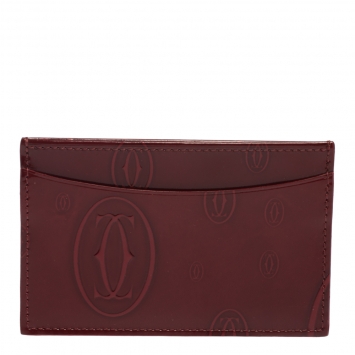 Pre Owned Cartier Red Patent Leather Happy Birthday Card Holder