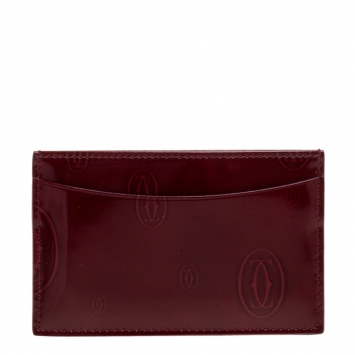 Pre Owned Cartier Red Patent Leather Happy Birthday Card Holder