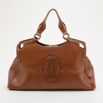 Pre Owned Cartier Brown Leather Marcello De Cartier Large Handbag
