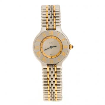Pre Owned Cartier Silver Stainless Steel Must De Cartier 21 Women's Wristwatch 28 mm