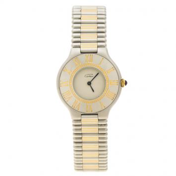 Pre Owned Cartier Grey Stainless Steel Must De Cartier 21 Women's Wristwatch 31 mm
