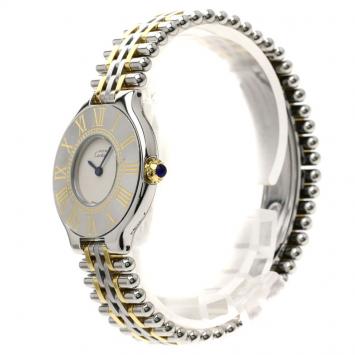 Pre Owned Cartier Silver Stainless Steel Must 21 Women's Wristwatch 28MM