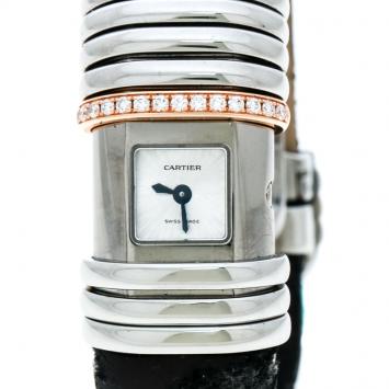 Pre Owned Cartier Grey Titanium and Gold Link Declaration Women's Wristwatch 16MM