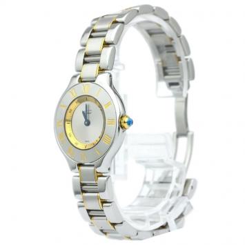 Pre Owned Cartier Silver Stainless Steel Must 21 Women's Wristwatch 28MM