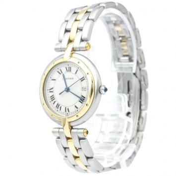 Pre Owned Cartier Ivory 18K Yellow Gold and Stainless Steel Panthere Vendome Women's Wristwatch 30MM