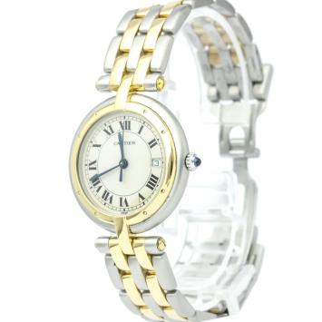 Pre Owned Cartier Ivory 18K Yellow Gold and Stainless Steel Panthere Vendome Women's Wristwatch 30MM