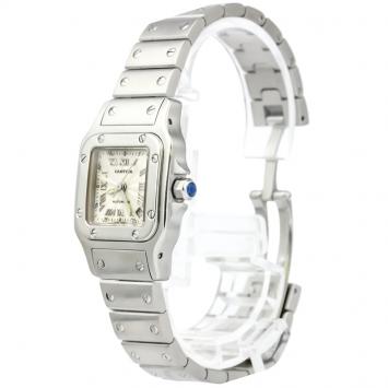 Pre Owned Cartier Silver Stainless Steel Santos Galbee Women's Wristwatch 24MM