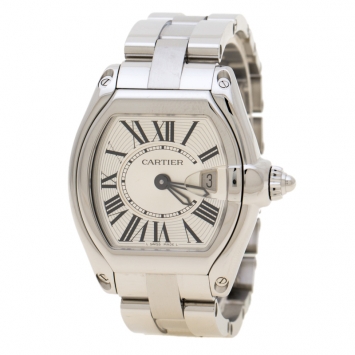 Pre Owned Cartier Silver Stainless Steel Roadster 2675 Women's Wristwatch 31 mm