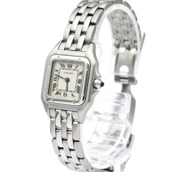 Pre Owned Cartier Silver Stainless Steel Panthere de Cartier Women's Wristwatch 24MM