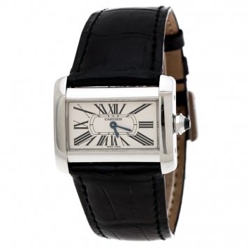 Pre Owned Cartier Cream Stainless Steel Tank Divan 2599 Women's Wristwatch 31 mm