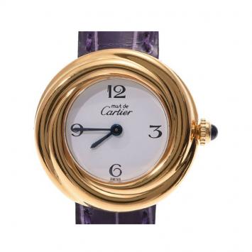 Pre Owned Cartier White Gold Plated Metal Must Trinity W1010844 Women's Wristwatch 26 MM