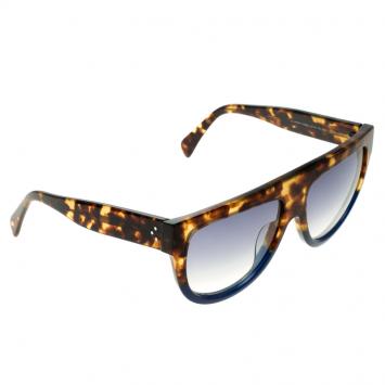 Pre Owned Celine Havana Blue / Grey 41026/S FU9DV Wayfarer Sunglasses