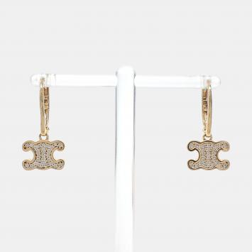 Pre Owned Celine Triumph Rhinestone Earrings