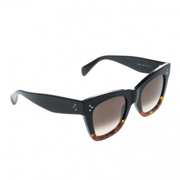 Pre Owned Celine Black Havana/Black Gradient CL41090/S Catherine Wayfarer Sunglasses
