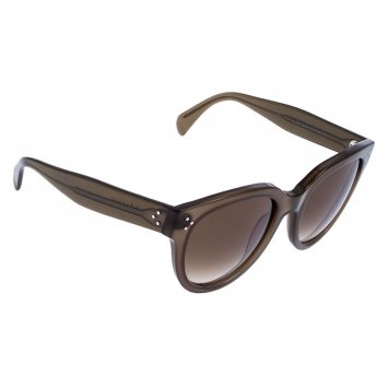 Pre Owned Celine Olive Green/Green Gradient CL 41755 Audrey Round Sunglasses
