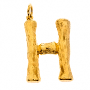 Pre Owned دلاية سيلين حرف أبجدي 'H' مزخرف ذهبي اللون
