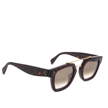 Pre Owned Celine Dark Brown Gradient CL41077/S Double Bridge Sunglasses