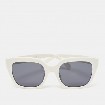 Pre Owned Celine White/Black CL40198F Square Sunglasses
