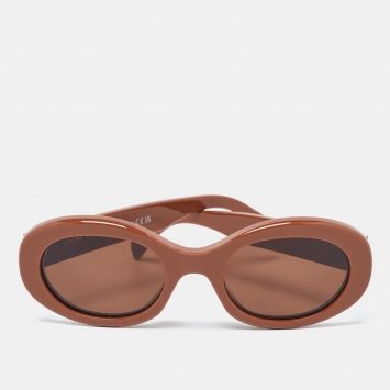Pre Owned Celine Brown CL40194U Logo Oval Sunglasses