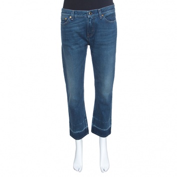 Pre Owned Celine Indigo Faded Effect Denim Straight  Jeans M