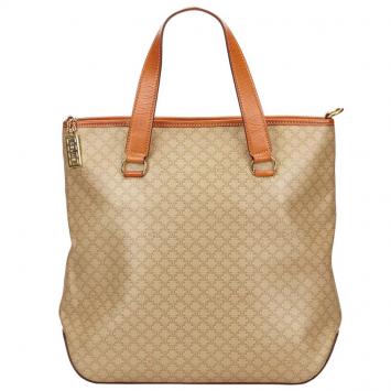 Pre Owned Celine Beige Macadam Coated Canvas/Leather Tote