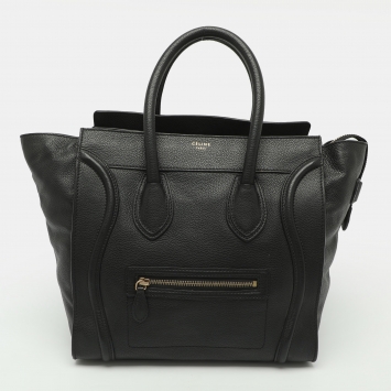 Pre Owned Celine Luggage Mini Black Leather Tote