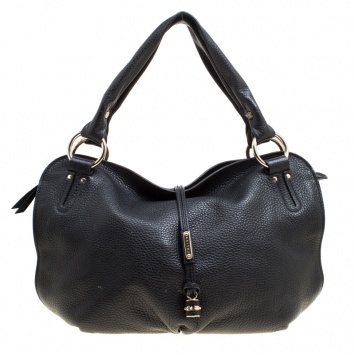 Pre Owned Celine Black Leather Large Bittersweet Hobo