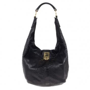 Pre Owned Celine Black Python Hobo
