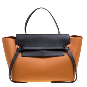 Pre Owned Celine Bicolor Leather Medium Belt Bag