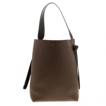 Pre Owned Celine Tri Color Leather Twisted Cabas Tote