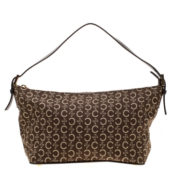 Pre Owned Celine Brown Macadam Canvas Pochette Bag