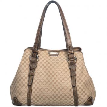 Pre Owned Celine Brown/Beige Macadam Canvas Tote Bag