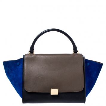 مملوكة مسبقًا Celine Tri Color Leather and Suede Medium Trapeze Bag