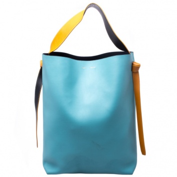 Pre Owned Celine Tricolor Leather Oversize Twisted Cabas Hobo